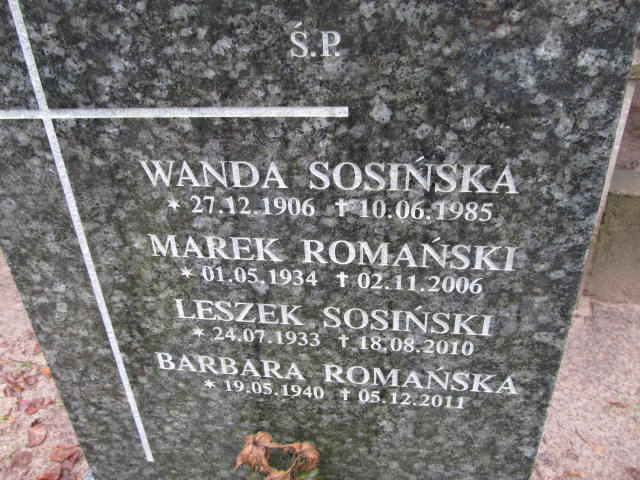 Barbara ROMAŃSKA 1940 Sopot - Grobonet - Wyszukiwarka osób pochowanych