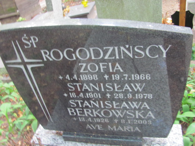 Zofia ROGODZIŃSKA 1898 Sopot - Grobonet - Wyszukiwarka osób pochowanych