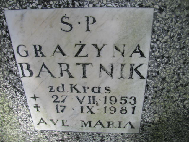 Grażyna BARTNIK 1953 Sopot - Grobonet - Wyszukiwarka osób pochowanych