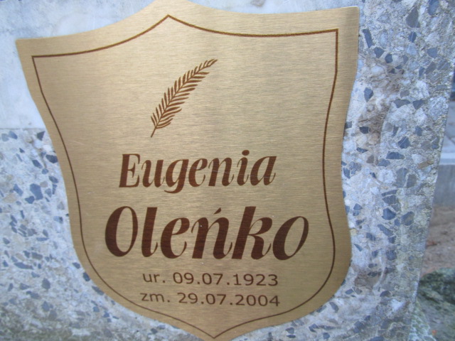EUGENIA WERONIKA OLEŃKO 1923 Sopot - Grobonet - Wyszukiwarka osób pochowanych