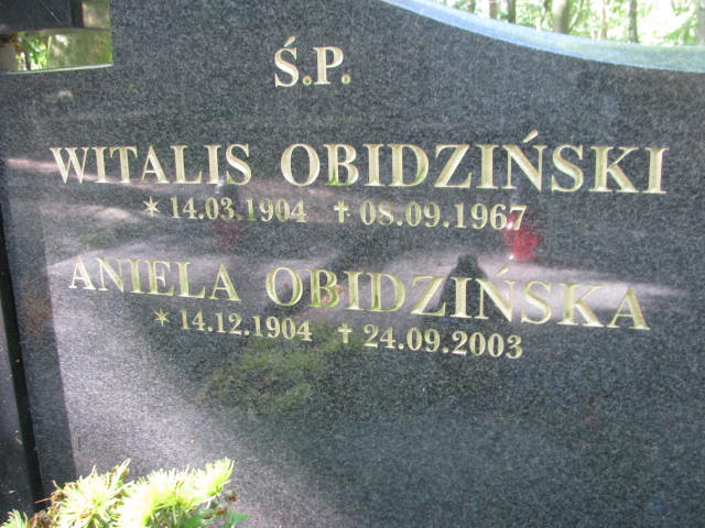 Aniela OBIDZIŃSKA 1904 Sopot - Grobonet - Wyszukiwarka osób pochowanych