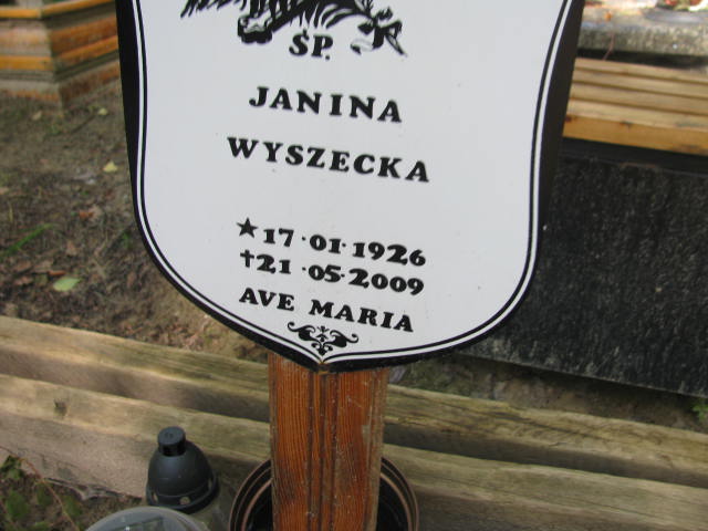 Janina WYSZECKA 1926 Sopot - Grobonet - Wyszukiwarka osób pochowanych