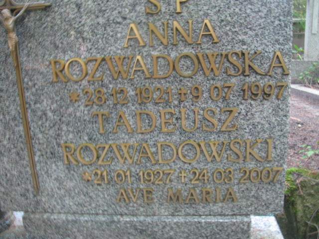 Anna ROZWADOWSKA 1921 Sopot - Grobonet - Wyszukiwarka osób pochowanych