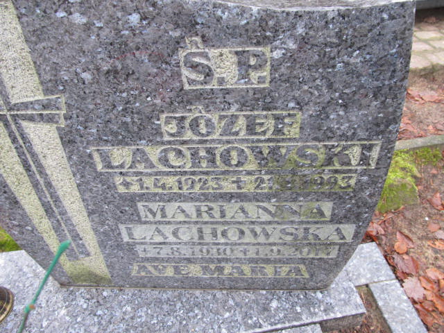 Józef LACHOWSKI 1923 Sopot - Grobonet - Wyszukiwarka osób pochowanych