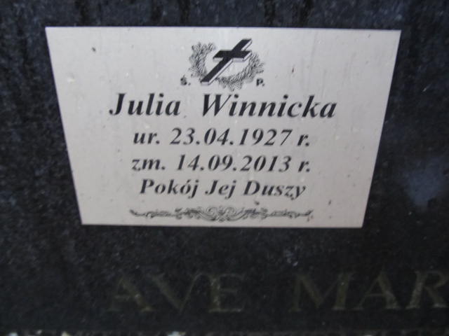 Julia WINNICKA 1927 Sopot - Grobonet - Wyszukiwarka osób pochowanych