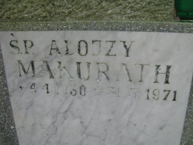 Alojzy MAKURATH 1930 Sopot - Grobonet - Wyszukiwarka osób pochowanych