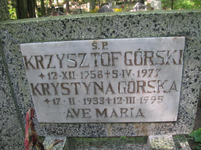 Krzysztof GÓRSKI 1958 Sopot - Grobonet - Wyszukiwarka osób pochowanych